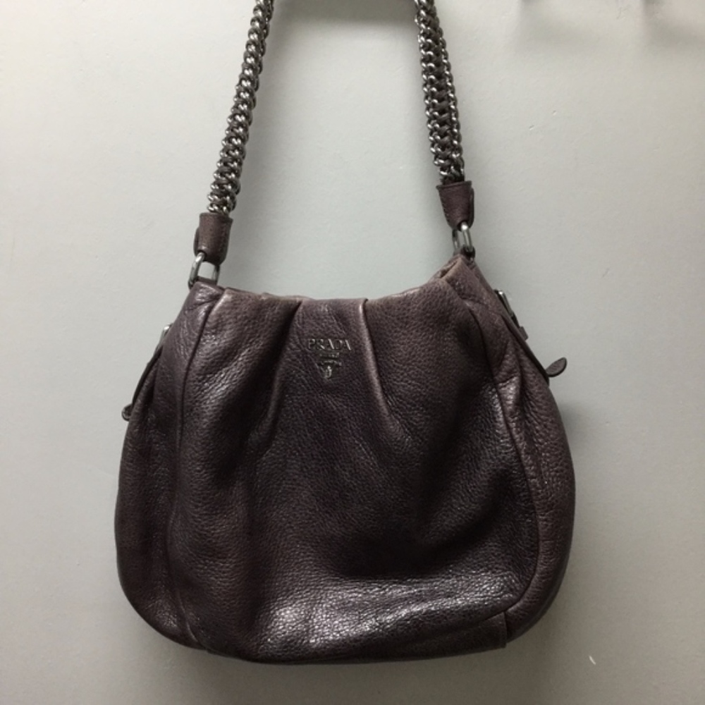 Prada Lux De Grade Cervo deerskin pleated hobo